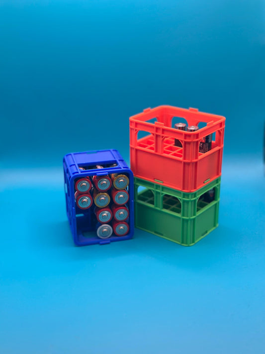 Stapelbare Batterie Bierkisten für AA Batterien und AAA Batterien / Getränkekiste / ordentlich organisieren / schöne bunte Geschenke